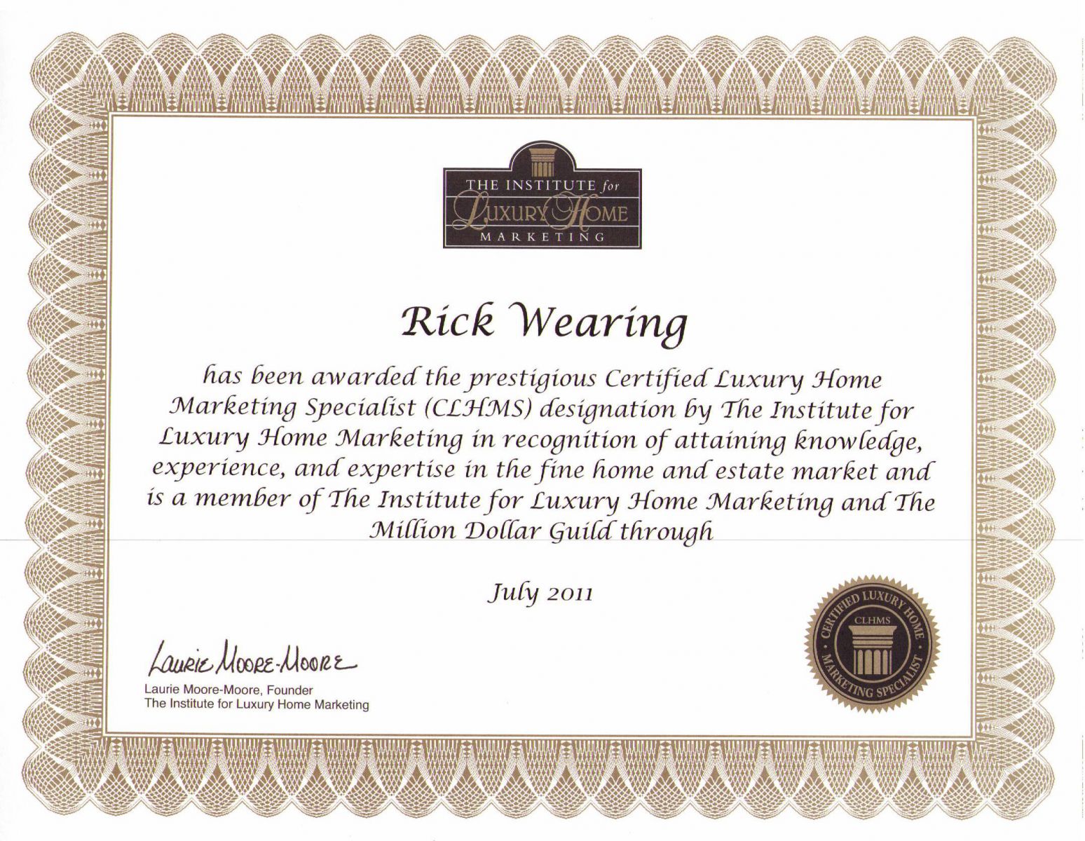 Certified Luxury Home Marketing Specialist Designation Certified Luxury Home Marketing Specialist Designation