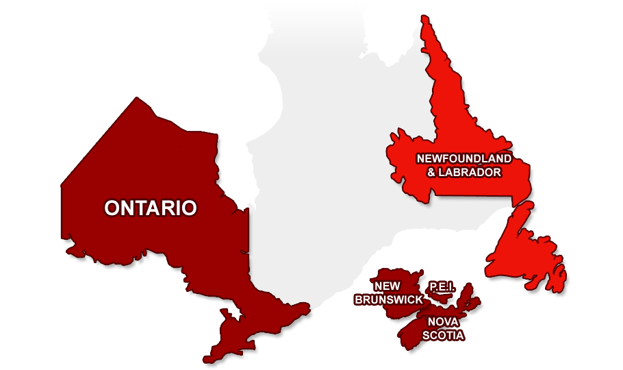 Newfoundland Labrador map selected