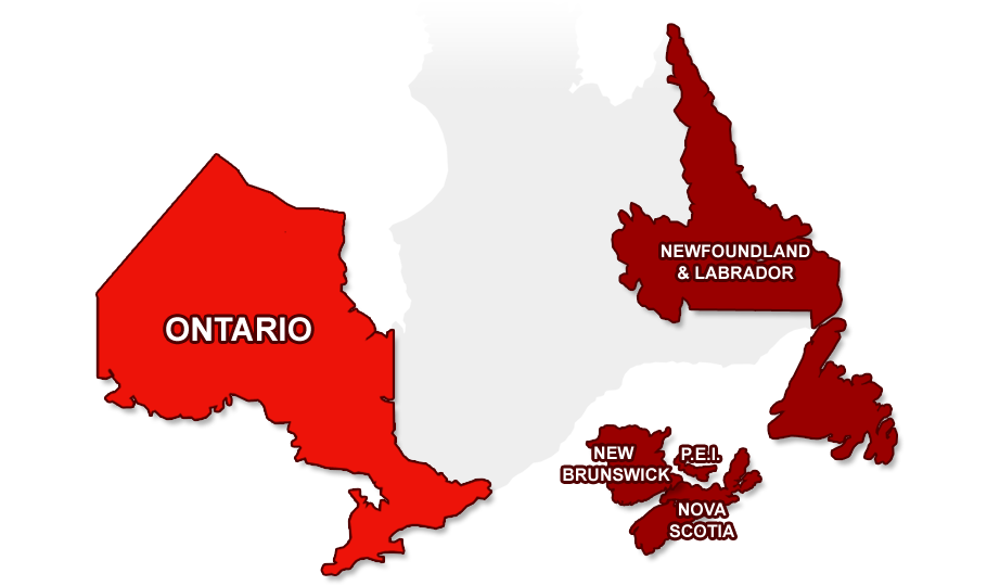 Ontario map selected